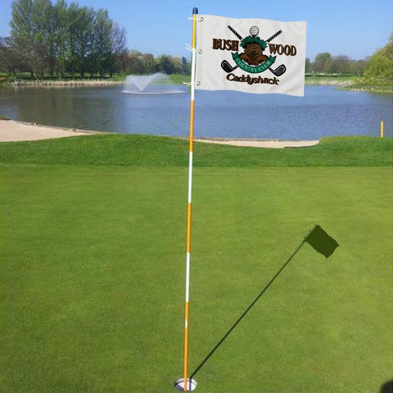 2BUT Standard Bushwood Country Club .Golf Pin Flag Practic Putting Green Golf Flag For Backyard Garden Double-Sewn 600D Nylon Miniature Pin Flag (BWD 20"X13" Grommet) - Image 4